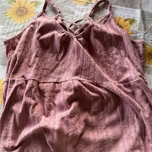 Maurices Pink Lace Tank Top